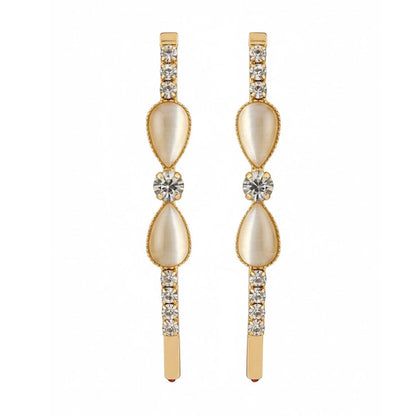 Alpha 55 Set de 2 barrettes strass nacre – Élégance douce