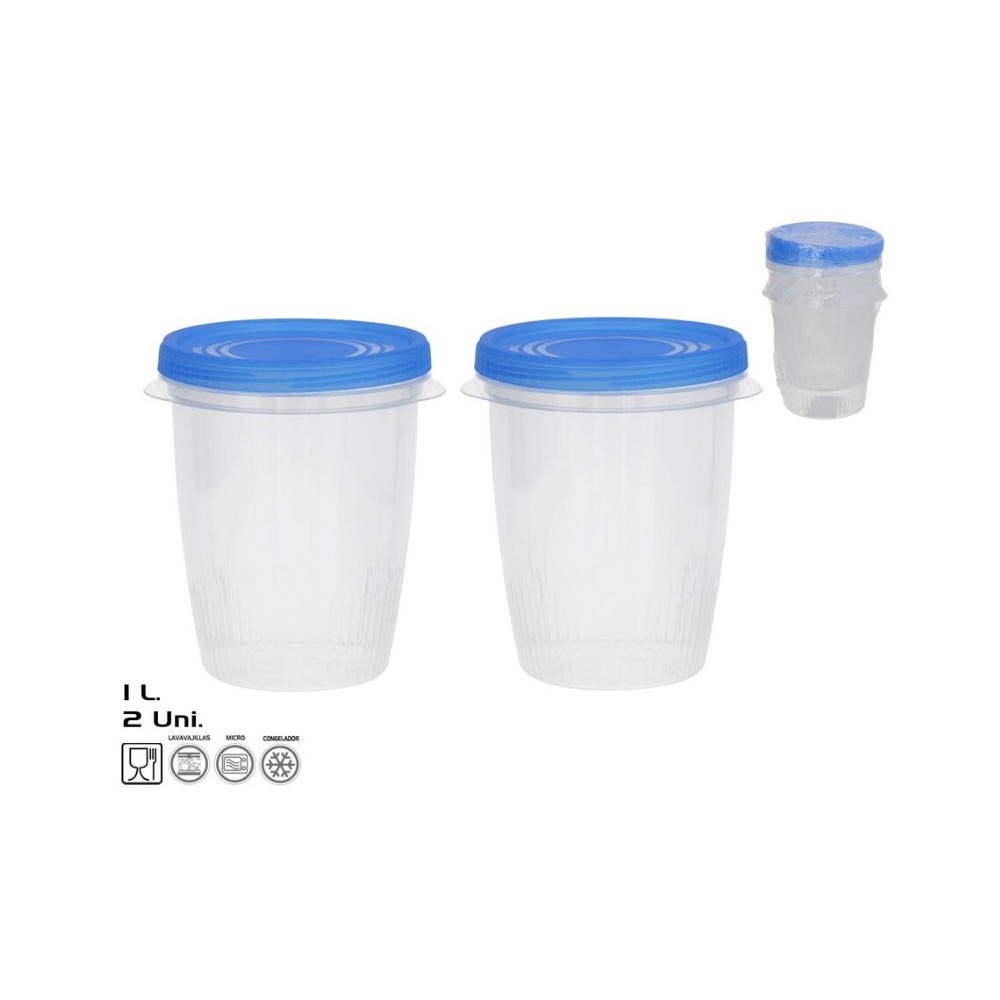 Alpha 55 Set de 2 Boîtes Pot en Plastique 1 L – Conservation Alimentaire