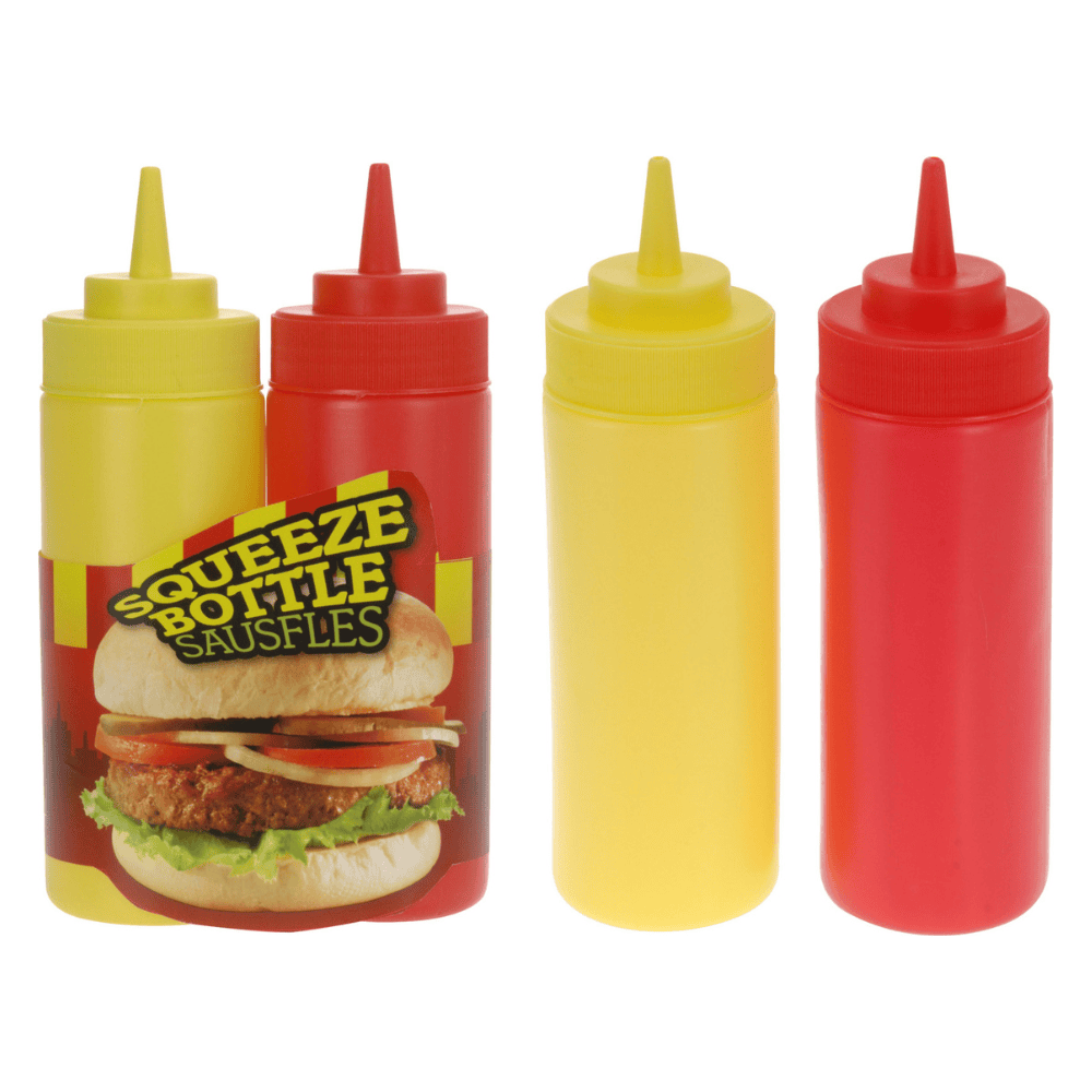 Alpha 55 Set de 2 Bouteilles Sauce 400 ml Jaune-Rouge