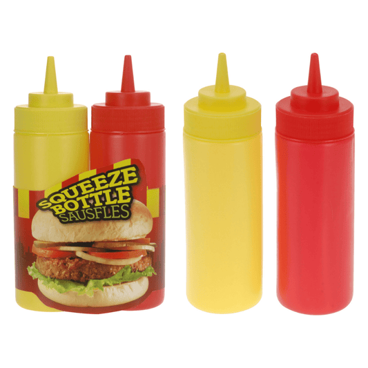 Alpha 55 Set de 2 Bouteilles Sauce 400 ml Jaune-Rouge