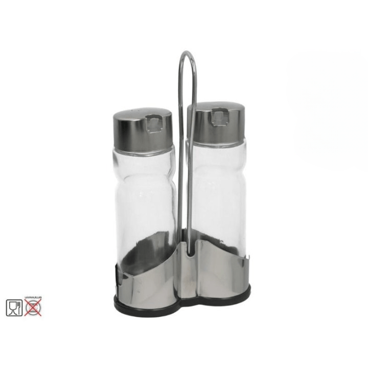 Alpha 55 Set de 2 condiments de table en verre