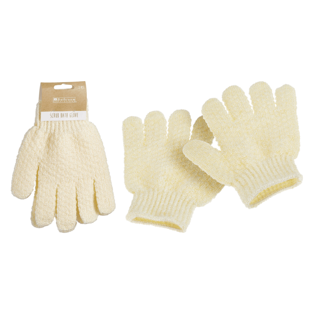Alpha 55 Set de 2 gants de bain polyester beige doux