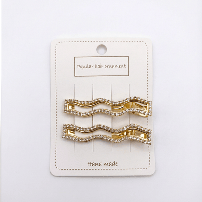 Alpha 55 Set de 2 pinces plates strass – Accessoires cheveux chic