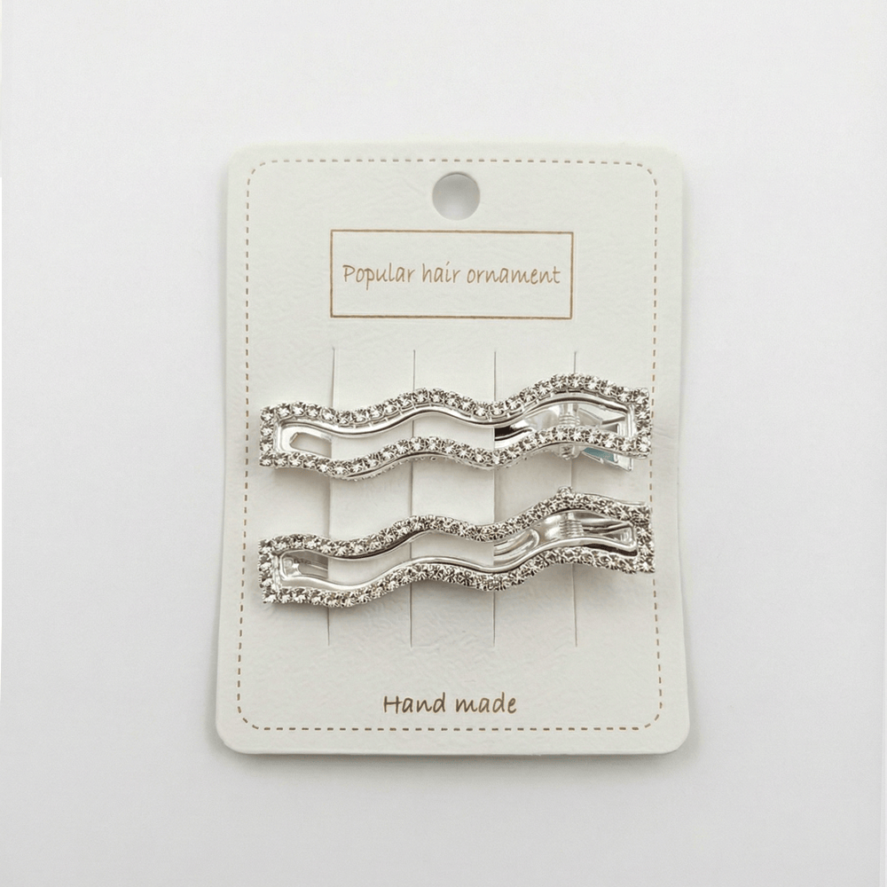 Alpha 55 Set de 2 pinces plates strass – Accessoires cheveux chic