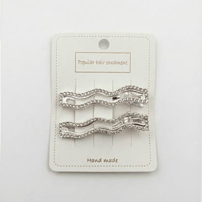 Alpha 55 Set de 2 pinces plates strass – Accessoires cheveux chic