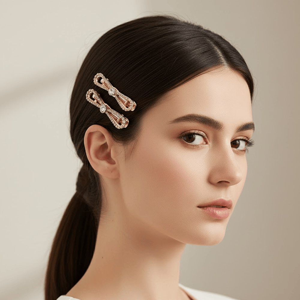 Alpha 55 Set de 2 pinces plates strass – Accessoires cheveux chic