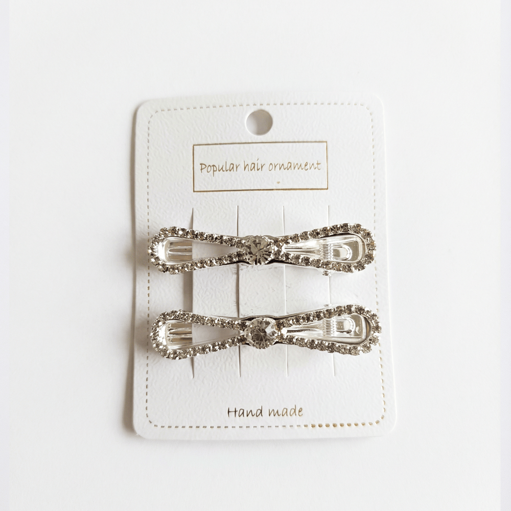 Alpha 55 Set de 2 pinces plates strass – Accessoires cheveux chic
