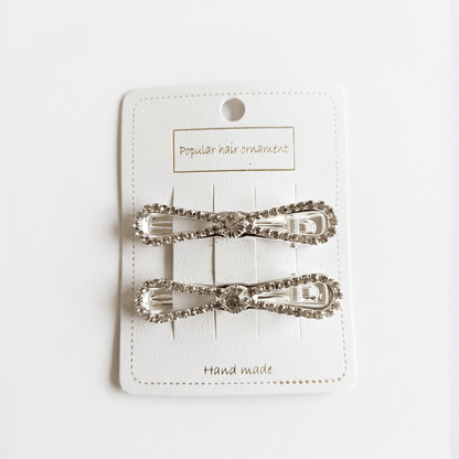 Alpha 55 Set de 2 pinces plates strass – Accessoires cheveux chic