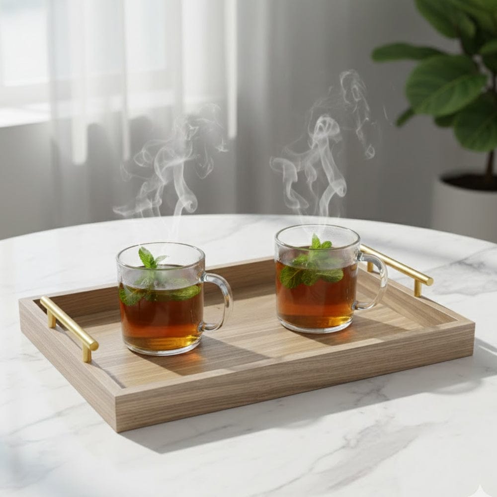 Alpha 55 Set de 2 Plateaux en Bois – Naturel & Élégant