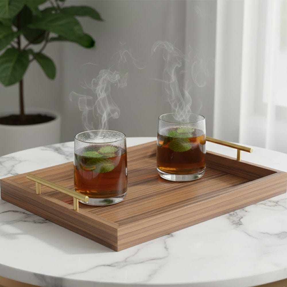 Alpha 55 Set de 2 Plateaux en Bois – Naturel & Élégant