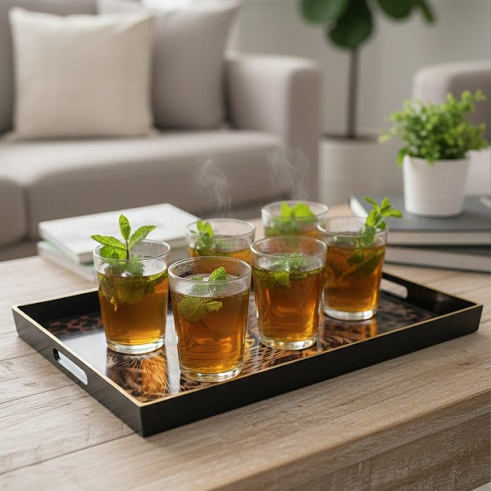 Alpha 55 Set de 2 Plateaux Imprimé Léopard – Style Sauvage