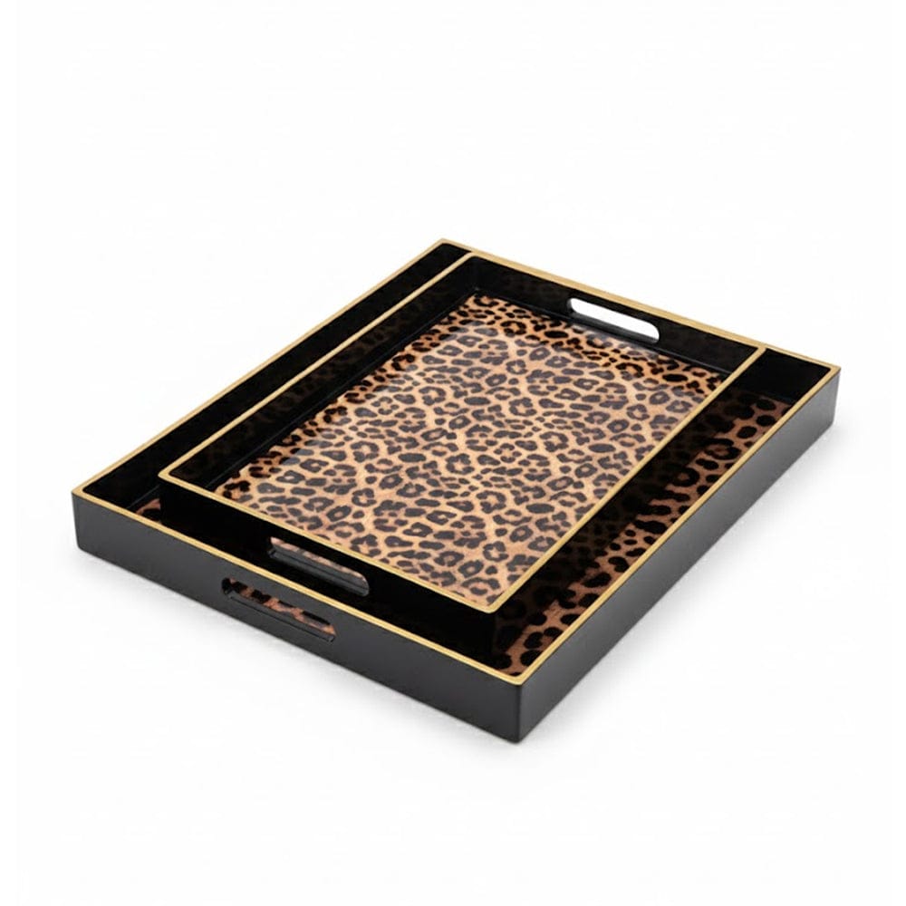 Alpha 55 Set de 2 Plateaux Imprimé Léopard – Style Sauvage