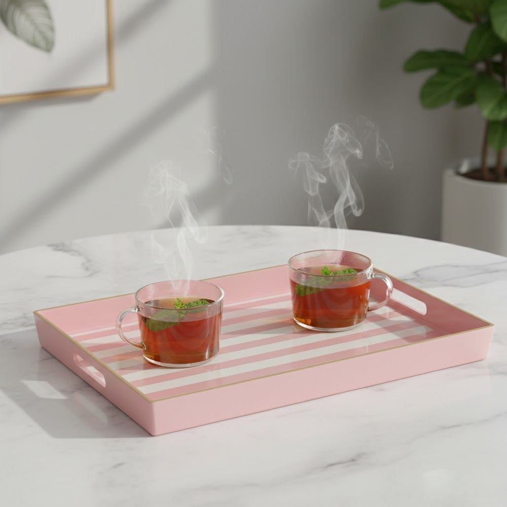 Alpha 55 Set de 2 Plateaux Rayés – Design Graphique & Chic