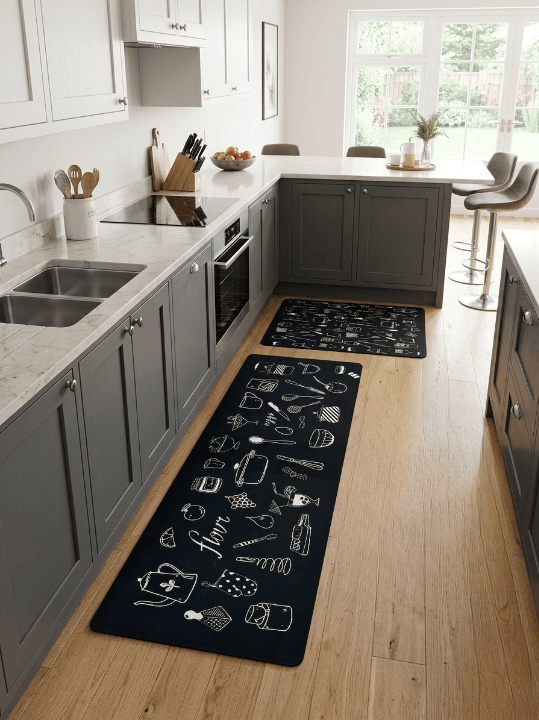 Alpha 55 Set de 2 tapis cuisine imperméables pratiques