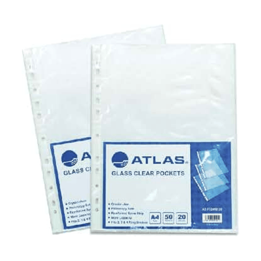 Set de 20 Pochettes Perforées A4 Atlas 80 Microns — Alpha 55 Maroc