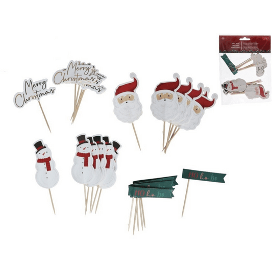 Alpha 55 Set de 24 piques décoratives avec figurines – Fêtes & goûters