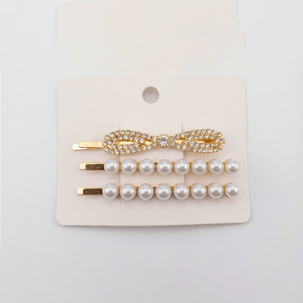 Alpha 55 Set de 3 barrettes perles fines – Élégance discrète