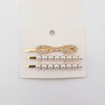 Alpha 55 Set de 3 barrettes perles fines – Élégance discrète