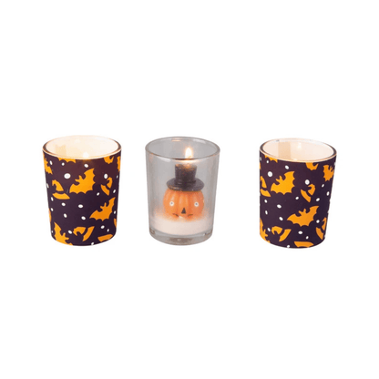 Alpha 55 Set de 3 Bougies Halloween en Verre – Décoration