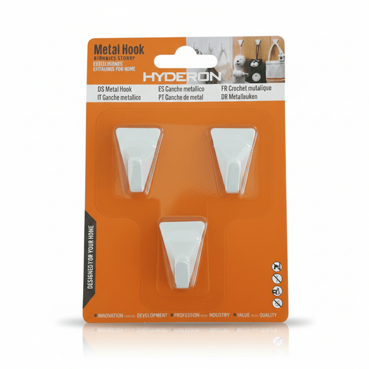 Alpha 55 Set de 3 crochets adhésifs en métal blanc