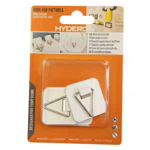 Alpha 55 Set de 3 crochets adhésifs plastique blanc cadre