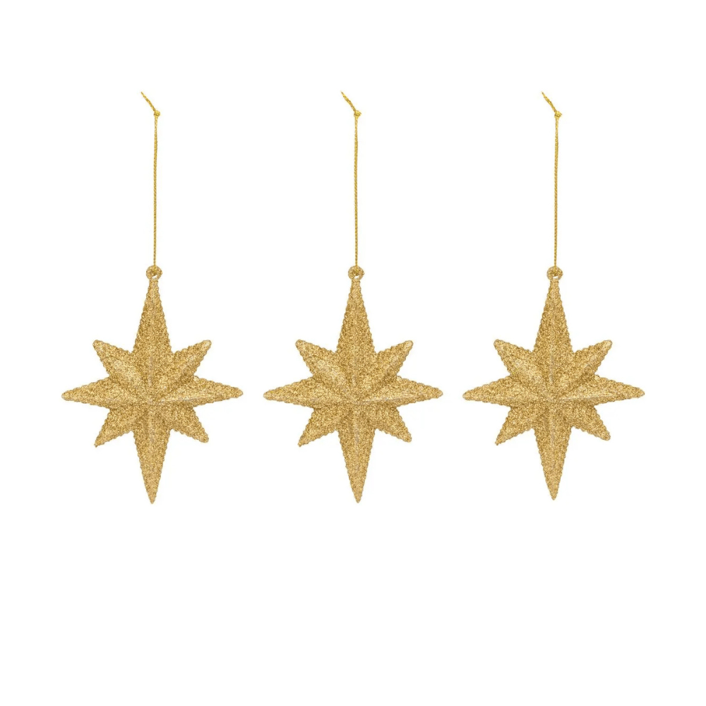 Alpha 55 Set de 3 Étoiles Polaires Dorées – Décor Noël