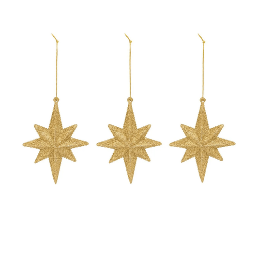 Alpha 55 Set de 3 Étoiles Polaires Dorées – Décor Noël