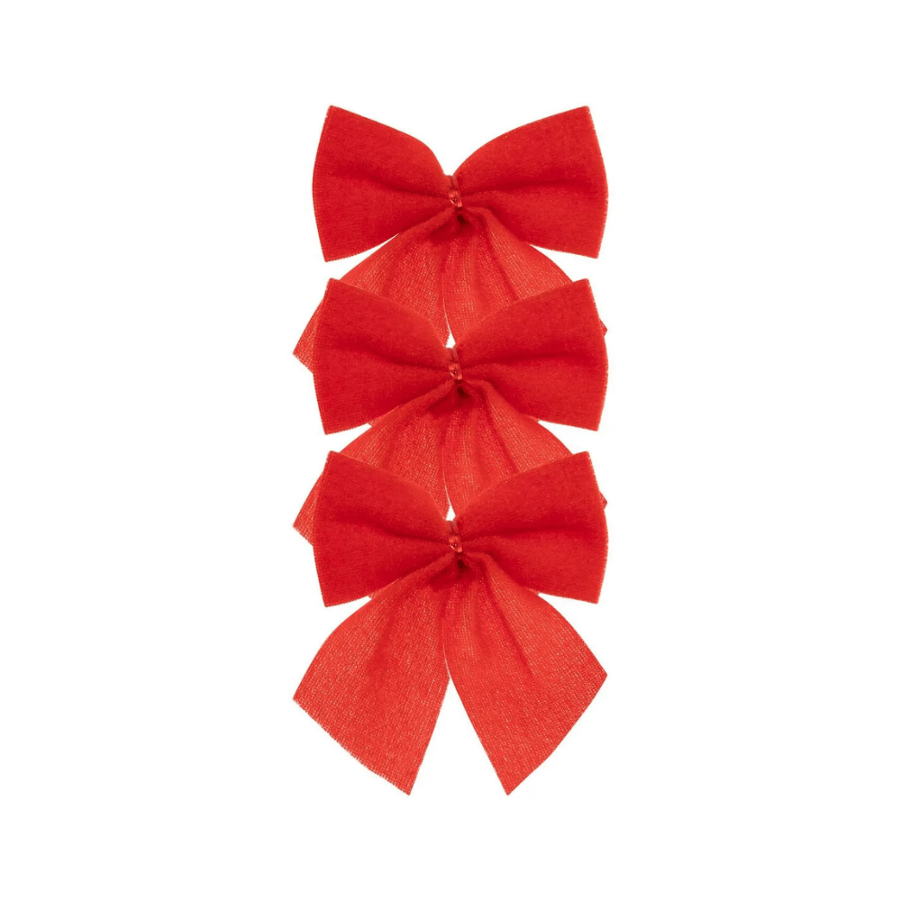 Alpha 55 Set de 3 Nœuds Velours Rouges – Décor Noël
