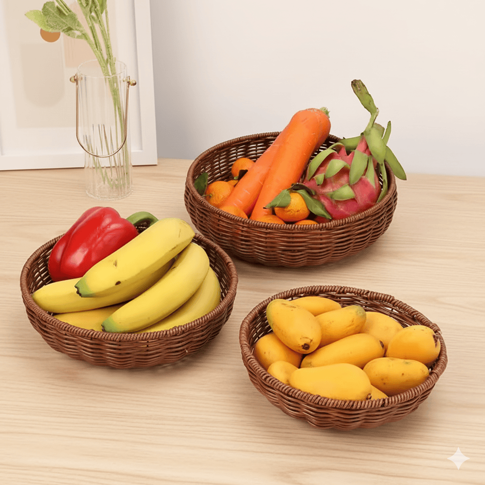 Alpha 55 Set de 3 Paniers à Pain en Bambou