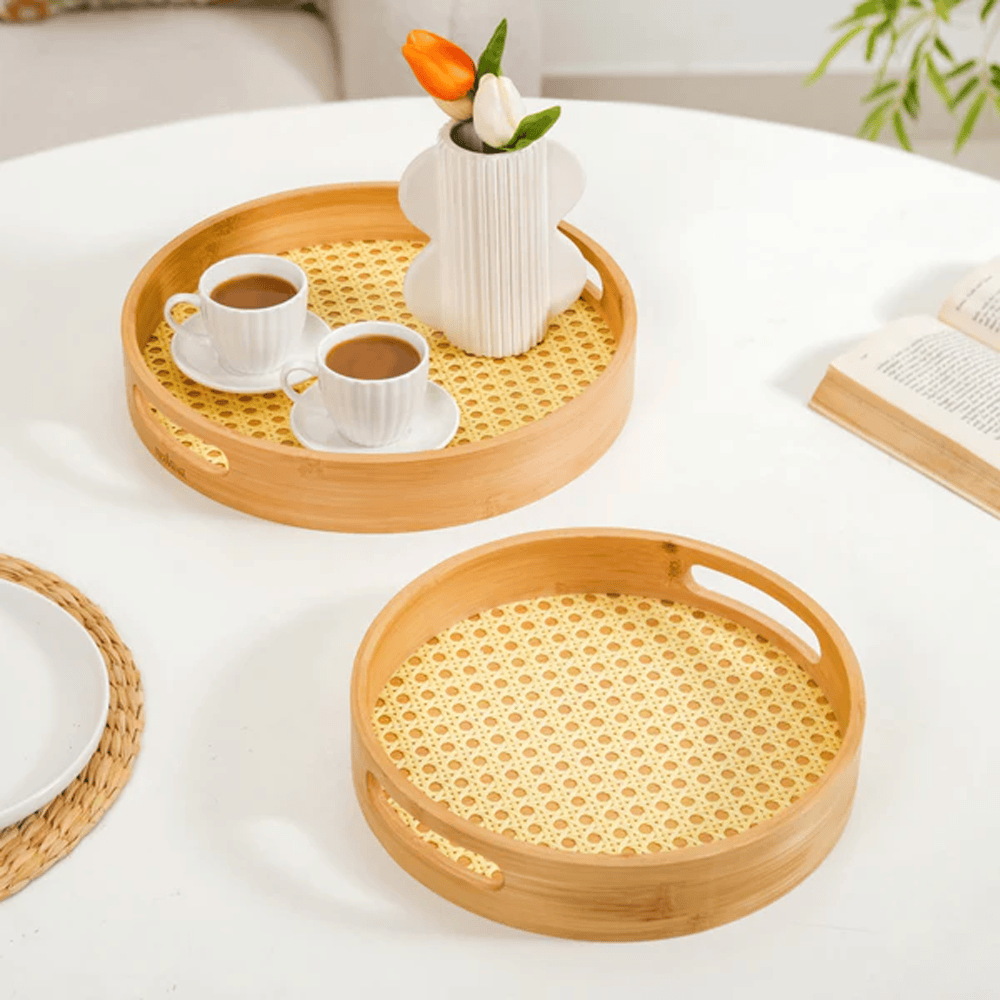 Alpha 55 Set de 3 Plateaux Cannage