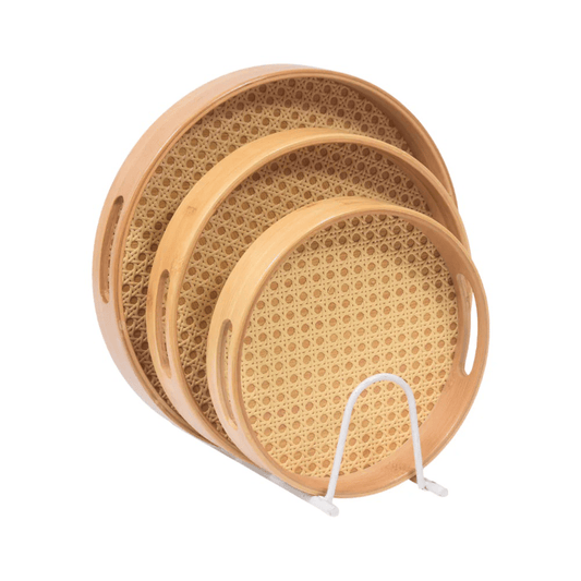 Alpha 55 Set de 3 Plateaux Cannage