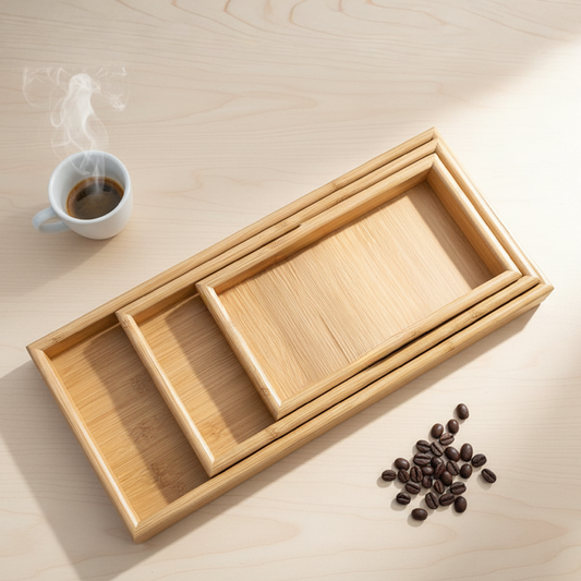 Alpha 55 Set de 3 Plateaux en Bambou