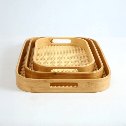 Alpha 55 Set de 3 Plateaux en Cannage