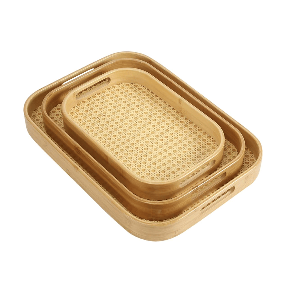 Alpha 55 Set de 3 Plateaux en Cannage