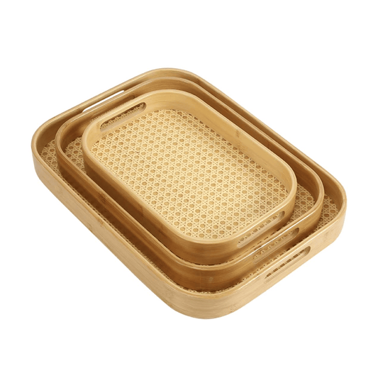 Alpha 55 Set de 3 Plateaux en Cannage