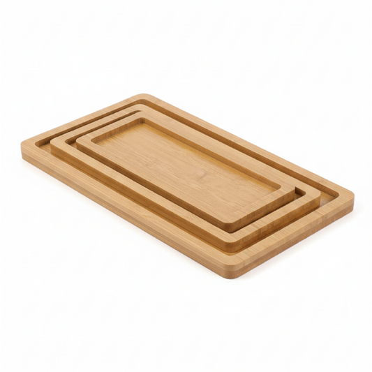 Alpha 55 Set de 3 Plats en Bambou – Design Naturel & Durable