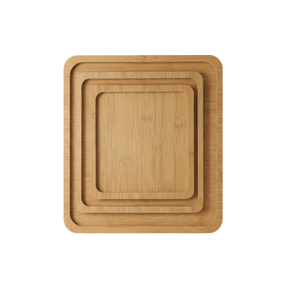Alpha 55 Set de 3 Plats en Bambou – Naturels & Polyvalents