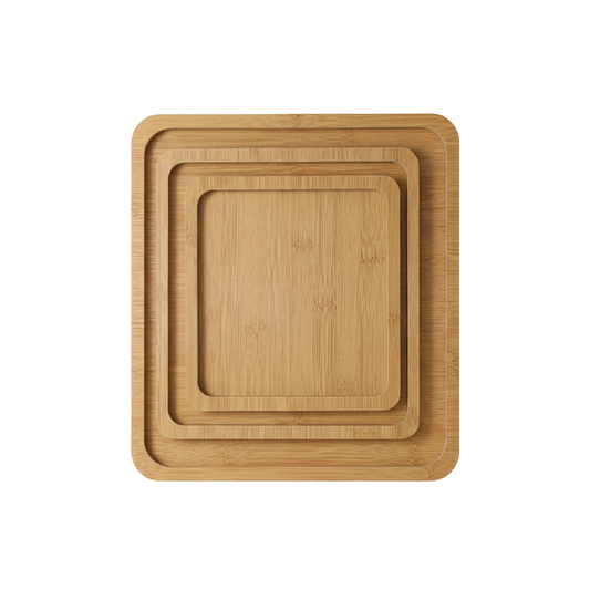 Alpha 55 Set de 3 Plats en Bambou – Naturels & Polyvalents