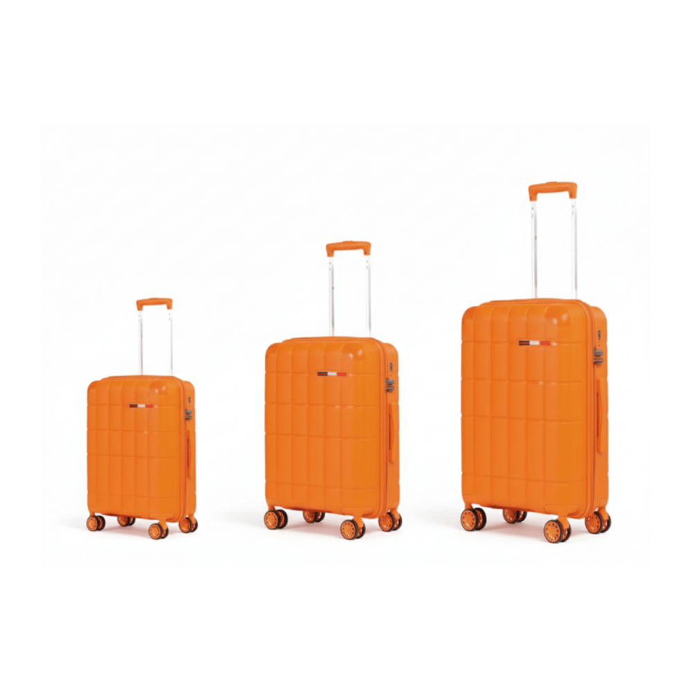 Alpha 55 Set de 3 trolley 8 roues coque quadrillée résistante