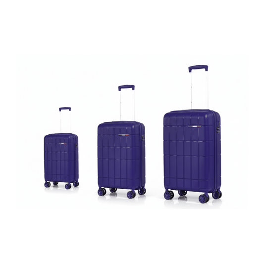Alpha 55 Set de 3 trolley 8 roues coque quadrillée résistante