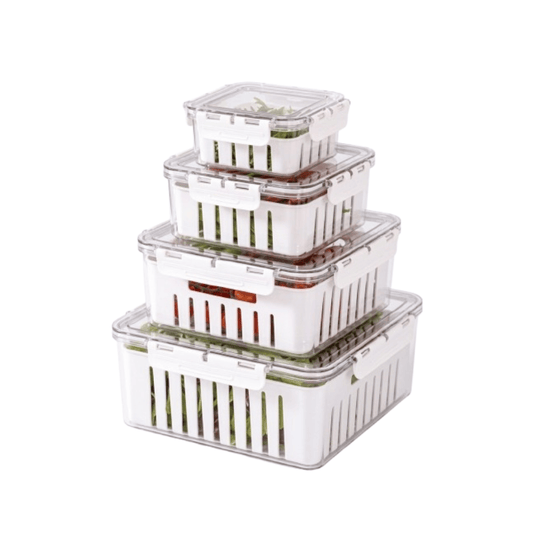 Alpha 55 Set de 4 boîtes carrées hermétiques blanches