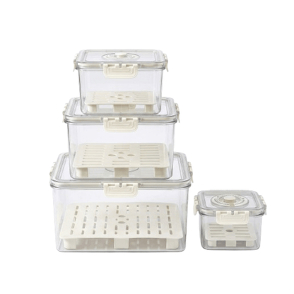Alpha 55 Set de 4 boîtes en plastique carrées avec valve