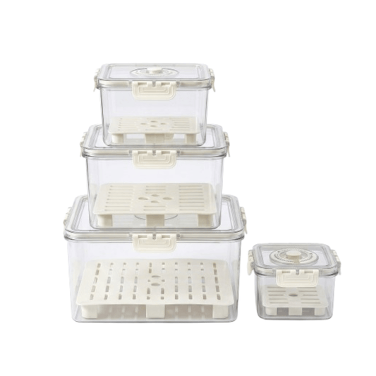 Alpha 55 Set de 4 boîtes en plastique carrées avec valve
