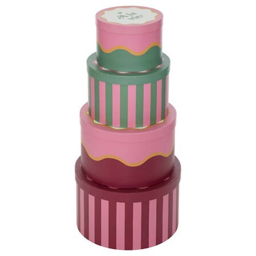 Alpha 55 Set de 4 boîtes rondes Chéri – Rangement décoratif