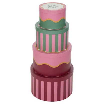 Alpha 55 Set de 4 boîtes rondes Chéri – Rangement décoratif