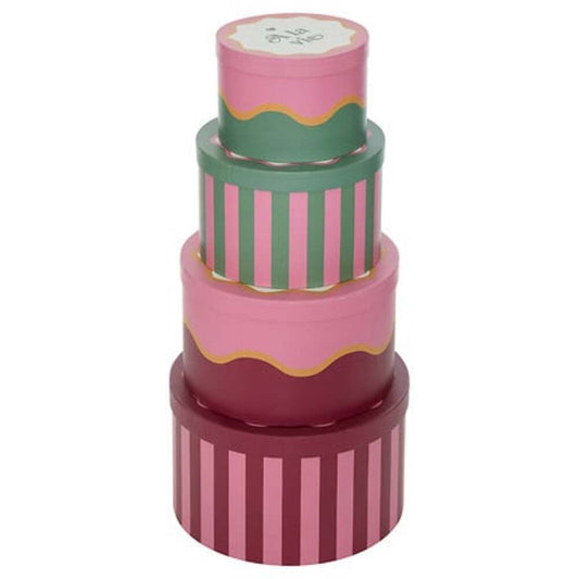 Alpha 55 Set de 4 boîtes rondes Chéri – Rangement décoratif