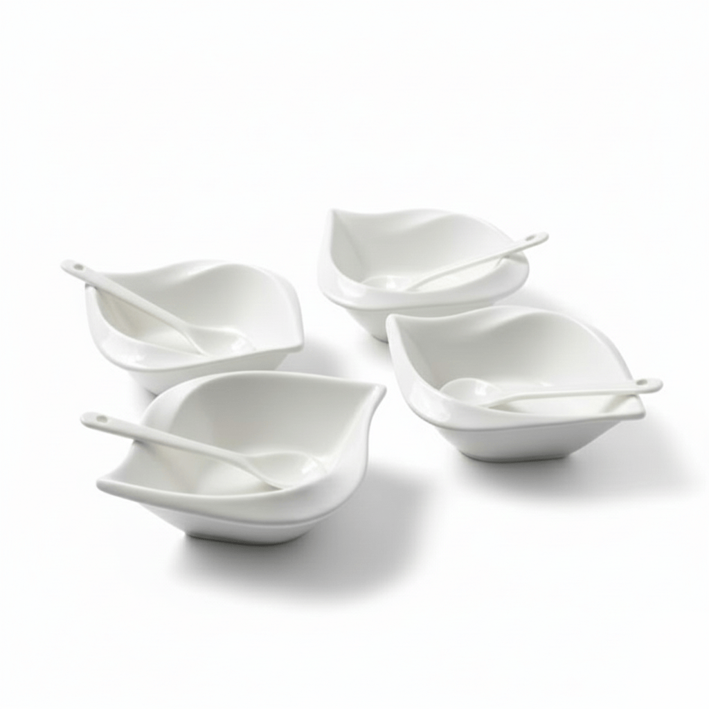 Alpha 55 Set de 4 Coupelles avec 4 Cuillères Yamasin – Design Chic