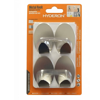 Alpha 55 Set de 4 crochets adhésifs en métal inox