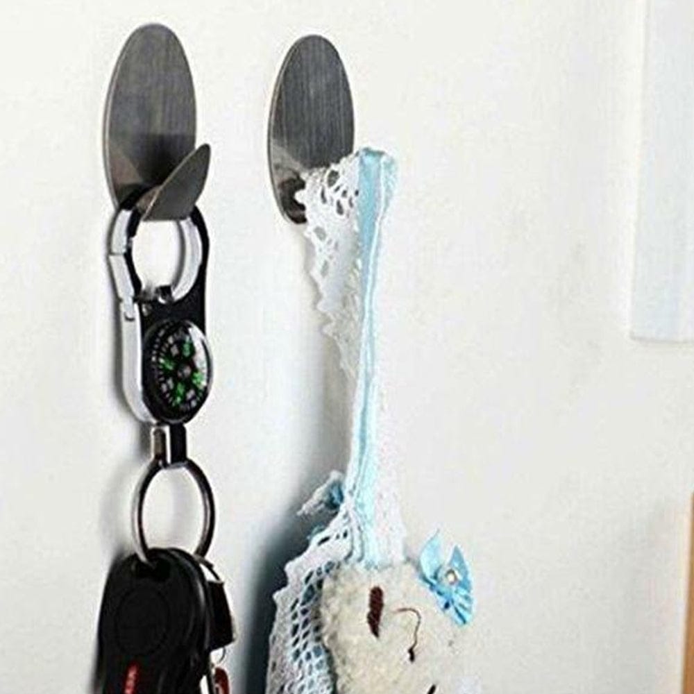 Alpha 55 Set de 4 crochets adhésifs en métal inox