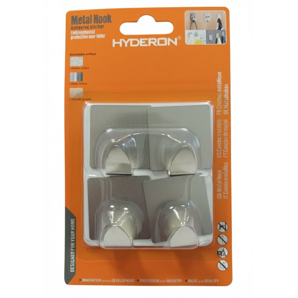 Alpha 55 Set de 4 crochets adhésifs en métal inox